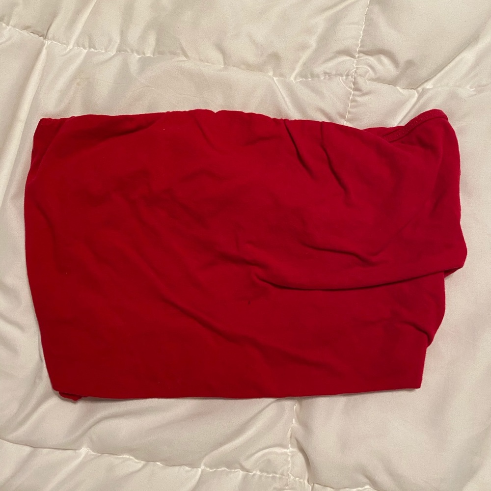 Better Be red strapless crop top